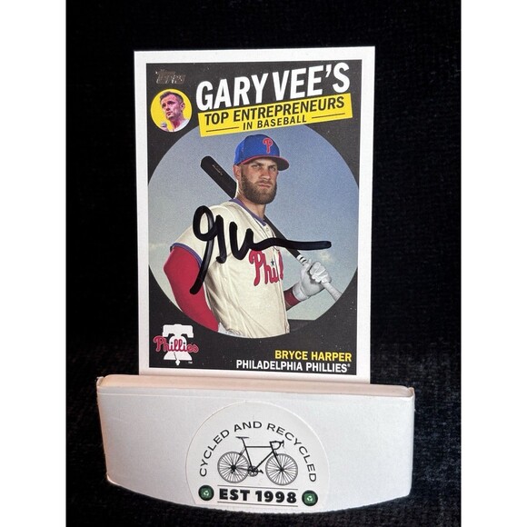 Gary Vaynerchuk Vee Signed 2019 Topps w/ Bryce Harper Auto With Photo Included - Picture 2 of 5